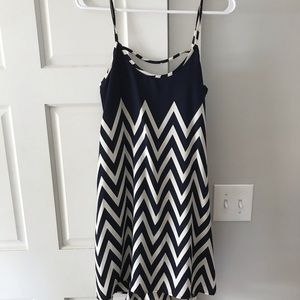 Francescas navy and white chevron dress